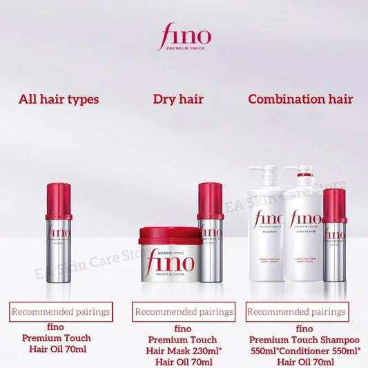 fino Hair Mask+Premium Touch Moist Shampoo Tinte Para El Cabello+ Smoothing Moisturizing Leave-In Hair Oil+conditioner Hair Care